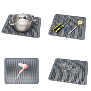 Tapis de séchage de vaisselle en silicone de style moderne, grand format, facile à nettoyer, résistant à la chaleur, antidérapant et sûr pour comptoir de cuisine et évier - Product Image 5