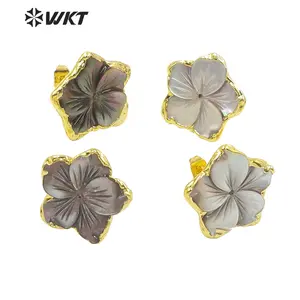 WT-MPE064 Fashion jewelry beautiful flower type shell stone so sweet earrings fine jewelry as a gift for girl and for party