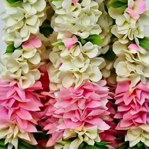 Artificial Flower Garland Purple <b>White</b> Floral <b>Hanging</b> Decoration for Wedding Mandap Temple Pooja Festival Home Entrance Decor - Product Image 4