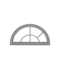 Ventanas de media luna de vinilo, ventanas en forma de arco upvc con rejilla y vidrio doble