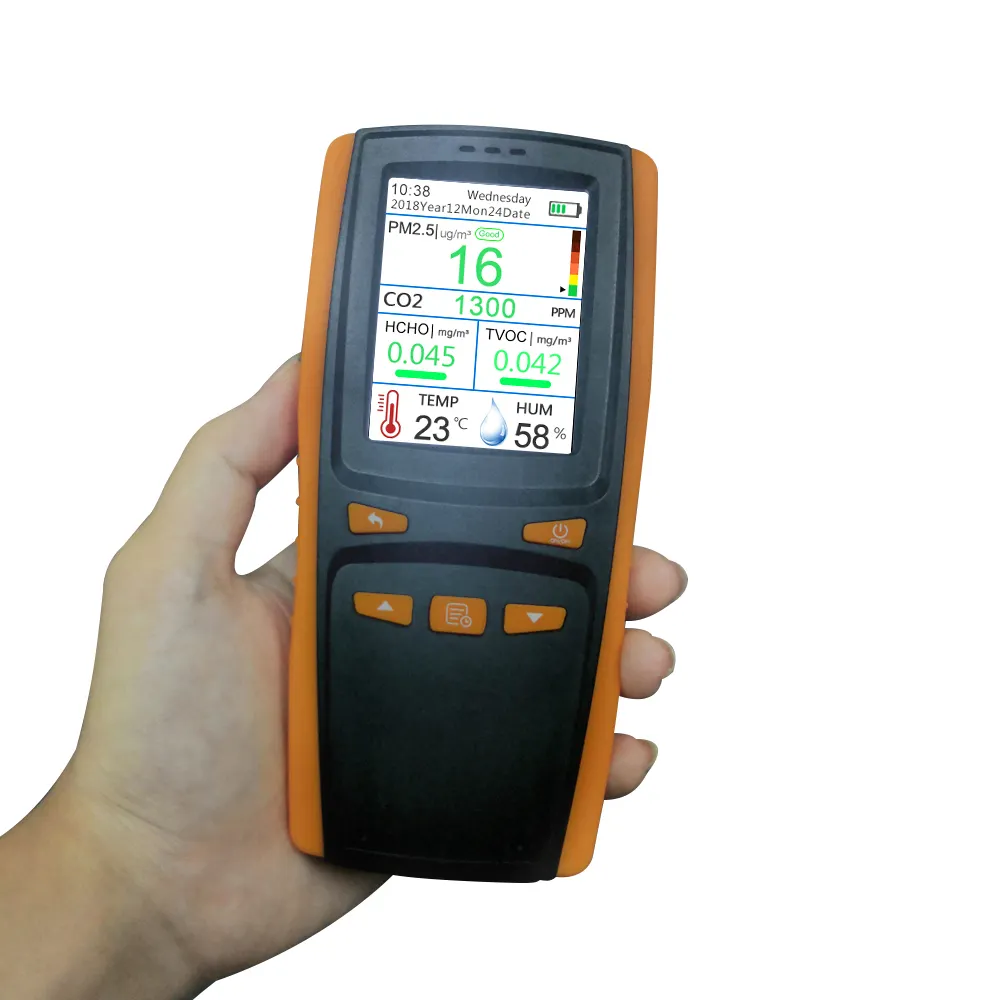 Handheld CO2 Detector CO2 Maatregel Air Kwaliteit Meter Voor PM2.5 Formaldehyde Hcho Tvoc PM2.5 Gas Tester CO2 Meter Prijs