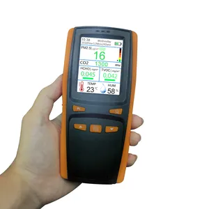 Handheld CO2 Detector CO2 Mengukur Air Quality Meter untuk PM2.5 Formaldehyde HCHO TVOC PM2.5 Gas Tester CO2 Meter