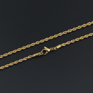 ヒップホップ ステンレス ロープチェーン ネックレス 2mm/3mm/5mm 男女兼用 ファッションジュエリー - Product Image 3