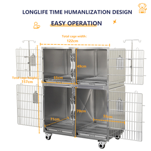 Jaula Veterinaria de Acero Inoxidable para Perros, Combinada con Hotel para Mascotas, para Hospitales y Clínicas de Animales - Product Image 3