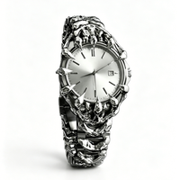 Montre Gothique en Quartz Alabastro Personnalisée pour Homme, Mouvement Quartz Unique à Griffes, Cadran à Pointes, Montre Gothique, Cadeau pour Homme