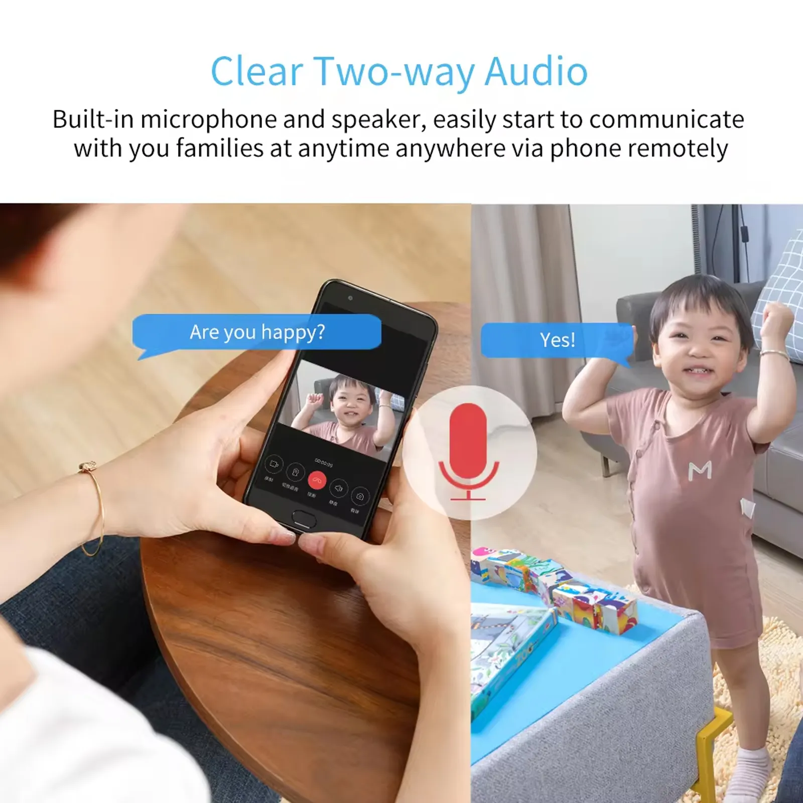 Kamera WIFI rumah harga pabrik kamera deteksi gerakan pintar nirkabel 1080p untuk Monitor bayi