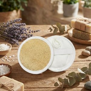 ฟองน้ำขัดผิวธรรมชาติทรงกลมจากผู้ผลิตเวียดนาม KB Eco Life ผลิตจากใยบวบ ขัดผิวได้อย่างเป็นมิตรต่อสิ่งแวดล้อม พร้อมสายรัดยืดหยุ่นและด้านหลังทำจากผ้าฝ้าย - Product Image 1