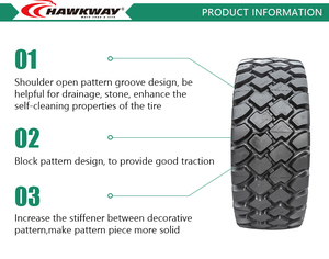 ยางนอกถนนคุณภาพสูงจากจีน E-3/L-3 17.5R25 23.5R25 Marando/hawkway ยาง OTR 17.5R25 - Product Image 4