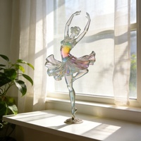 Figurine de danseuse de ballet personnalisable BZY pour la décoration de la maison, sculpture en résine transparente de cristal pour bureau ou grand espace extérieur