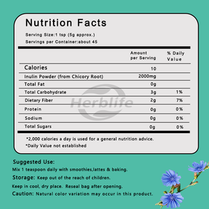 Poudre d'Inuline Marque Blanche Extrait de Racine de Chicorée Fibre Prébiotique OEM ODM Poudre d'Inuline en Vrac pour la Santé Intestinale - Product Image 2
