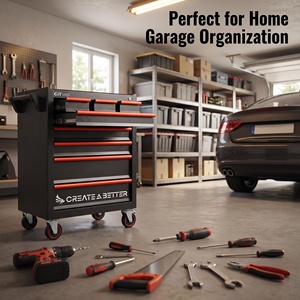 Family Use Heavy Duty Steel Tool <b>Chest</b> Simple Appearance Anti-fade Coating Lockable Multi <b>Drawer</b> Rolling Cabinet - Product Image 5