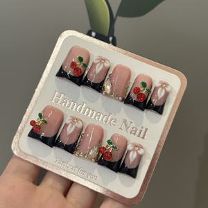 Offre Spéciale vente en gros 10 pièces à la main rose français <span class=keywords><strong>manucure</strong></span> 3D sculpté fleurs conception bec <span class=keywords><strong>de</strong></span> canard à la main doux Cool presse sur les ongles - Product Image 5