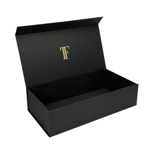 Wholesale <strong>Custom</strong> Printed Luxury Rigid Cardboard Gift <strong>Box</strong> Black Simple Empty Magnetic Closure Handmade High-End Art Embossing - Product Image 2