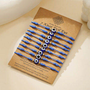 Pulsera de Ojo Turco Azul con 7 Nudos, Amuleto de la Suerte con Tarjeta, Joyería de Regalo Unisex - Product Image 3