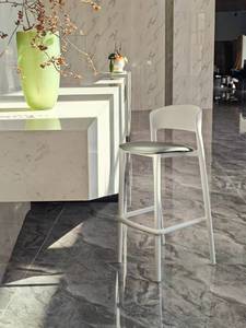 Bắc Âu thiết kế hiện đại đệm nhựa cà phê cao nhà hàng thanh phân Ghế <span class=keywords><strong>Bar</strong></span> Bộ đồ nội thất với tựa lưng - Product Image 2