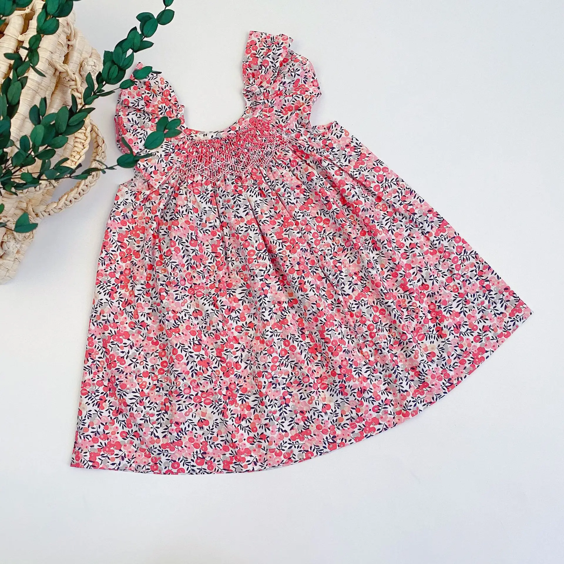 Baby gekleidete Kleidung für Mädchen Kleider Blume Blumen blume Sommer Großhandel Kinder kleidung