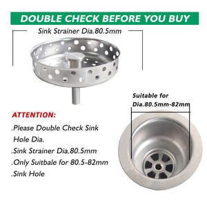 WaiiHO 004 Tapón para Fregadero Doble de Cocina, Paquete de 2, Acero Inoxidable 304 - Product Image 6