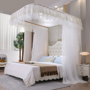 Palace Guide Rail Square Pink Girl Princess Interior Lace High Free Standing 50D Dormitorio Mosquitera - Product Image 2