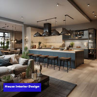 Projet résidentiel au Panama, villa de style moderne, design extérieur et intérieur de la maison, meubles, modèle 3D, idées de design d'intérieur