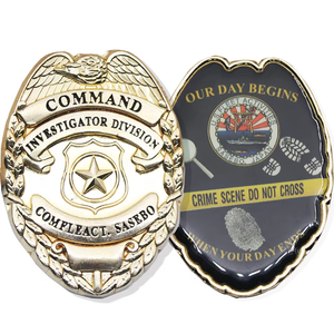 Fabricant d'insignes d'uniforme de sécurité gravés vierges en métal personnalisés bon marché Portefeuille d'insignes de logo de <span class=keywords><strong>garde</strong></span> - Product Image 4