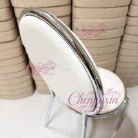 Chaise de mariage de luxe 2026 personnalisée en usine, design détachable, dossier en O, métal argenté brillant, empilable, pour salle à manger, hôpital, maison, bureau