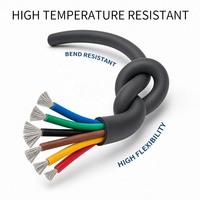 Câble blindé en caoutchouc silicone à 6 conducteurs, flexible haute température, en cuivre étamé toronné pour équipements industriels et automobiles