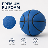 Ballon de basket silencieux d'entraînement en intérieur, Elite Taille 7, 29,5 pouces, mousse PU 340g, toucher doux, faible bruit