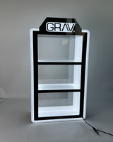 Vitrine d'exposition en acrylique éclairée par LED pour comptoir de magasin de tabac, présentoir en plexiglas pour accessoires de fumage