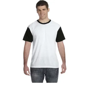 US/EU Kích Thước Người Đàn Ông Thăng Hoa 100% Polyester Quảng Cáo Đen Và Trắng T Shirt Thăng Hoa Trống Tùy Chỉnh T Shirt