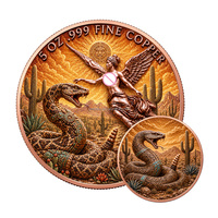 Pièce de monnaie en cuivre pur 999 de 1 oz, motif Dragon, Papillon, Serpent, Aigle, Ange, en relief, en gros, en stock