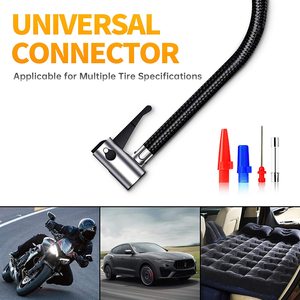 Mini pompe à air de voiture 3-en-1 DC <span class=keywords><strong>12V</strong></span> AC <span class=keywords><strong>220V</strong></span> noir ABS Mini <span class=keywords><strong>gonfleur</strong></span> de voiture 120W Type de puissance compresseur d'air de voiture - Product Image 2