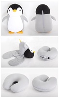 Pingouin en forme 2 en 1 cou oreiller et peluche doux voyage oreiller pour enfants adultes maison voiture avion confort mignon décor cadeau