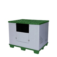 Caisse palette en plastique robuste grande capacité, pliable, avec manchon, pour le transport et le stockage de marchandises et d'équipements