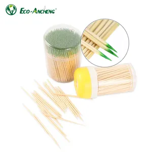 Atacado Descartável Aperitivos Toothpicks Garrafa De Plástico Bambu Flavored Toothpicks