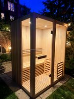 Amateur de cèdre 	 Sauna sec compact en bois de pruche avec chauffage électrique et éclairage LED pour le bien-être à domicile