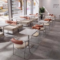 Banc de Restaurant en cuir en métal moderne commercial canapé meubles stand siège Table chaise ensemble salle à manger cafés restauration rapide