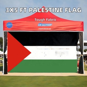 Bandera nacional de poliéster con impresión digital personalizada para Palestina con logotipo estilo banderín de asta de fibra de vidrio - Product Image 4