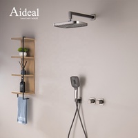 Haute pression d'eau populaire brossé gunmetal couleur cuivre matériel massage ensemble de douche robinet