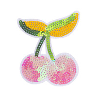 Patch brodé à l'ordinateur avec des fruits en sequins, pastèque, fraise, décoration pour bébé, accessoires de costume brodés avec des sequins