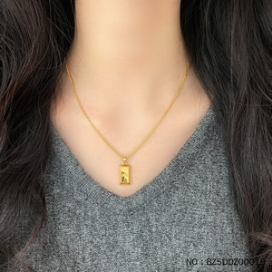 จี้ทองคำแท้ 24K รูปทรงแท่งทองคำบริสุทธิ์ 999 สำหรับผู้หญิง สวมใส่ได้ทุกวัน เป็นของขวัญเครื่องประดับ - Product Image 3