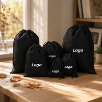 Sac à cordon pliable en toile de coton naturelle recyclée avec logo personnalisé, petit et moyen, en tissu mousseline blanc pour bijoux