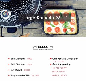 <span class=keywords><strong>Barbecue</strong></span> Kamado en céramique TOPQ de la série Premium, 23 pouces, <span class=keywords><strong>barbecue</strong></span> au charbon de bois, <span class=keywords><strong>fumoir</strong></span>, jardin extérieur - Product Image 2