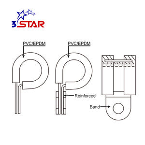Kauçuk astarlı boru kelepçe 6mm 8mm 10mm 304 paslanmaz çelik <span class=keywords><strong>P</strong></span> hortum klipsi - Product Image 3