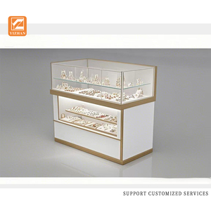 Usine directe vitrine de bijoux en MDF personnalisée avec compteur amovible bande lumineuse LED compteur de verre pour affichage de masse Jade - Product Image 3