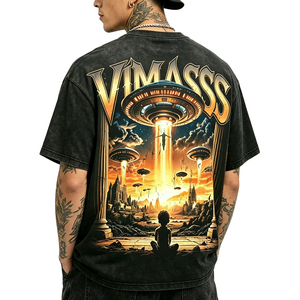 Camiseta Oversize de Algodón con Hombros Caídos, Tejido Suave y Cómodo, Corte Relajado, Estilo Urbano Diario - Product Image 3