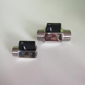 Válvula de bola miniatura de acero inoxidable de 1/2 pulgada con rosca y control manual para fluidos corrosivos - Product Image 2