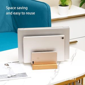 Wooden Tablet <b>Pc</b> <b>Stand</b> With Adjustable Base For Mobile Phones And Tablets Desktop Mount Bamboo Color Single Layer - Product Image 4