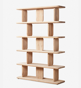 Nordic Interior Modern Against the Wall Display Shelf Home Library Corner Black <b>Solid</b> <b>Wooden</b> Bookshelf - Product Image 5