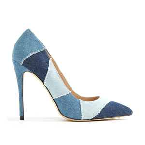 Moda estiva design <span class=keywords><strong>denim</strong></span> colorato punta a punta tacchi alti <span class=keywords><strong>scarpe</strong></span> per pompe da <span class=keywords><strong>donna</strong></span> <span class=keywords><strong>scarpe</strong></span> da <span class=keywords><strong>donna</strong></span> sexy tacchi personalizzati - Product Image 4
