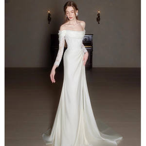 现代优雅2 1豪华婚纱新款新娘美人鱼礼服派对婚礼可拆卸蕾丝火车 - Product Image 4